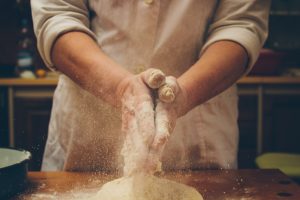 Making,Bread,,Retro,Styled,Imagery.,Grain,Added